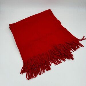 Crate&Barrel Scarlet Red Fringe Throw